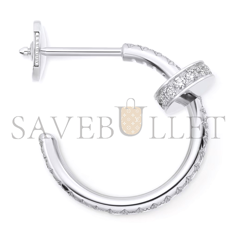 CARTIER JUSTE UN CLOU HOOP EARRINGS, SMALL MODEL, PAVED B8301431 CARTIER JUSTE UN CLOU HOOP EARRINGS, SMALL MODEL, PAVED B8301431